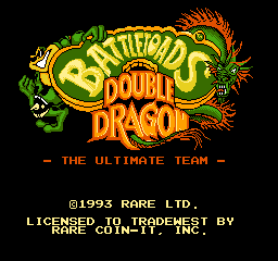 Battletoads title screen for NES